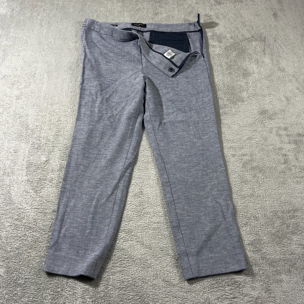 Talbots Chatham Ankle Pants Women's Blue Heathered Knit Casual Trousers